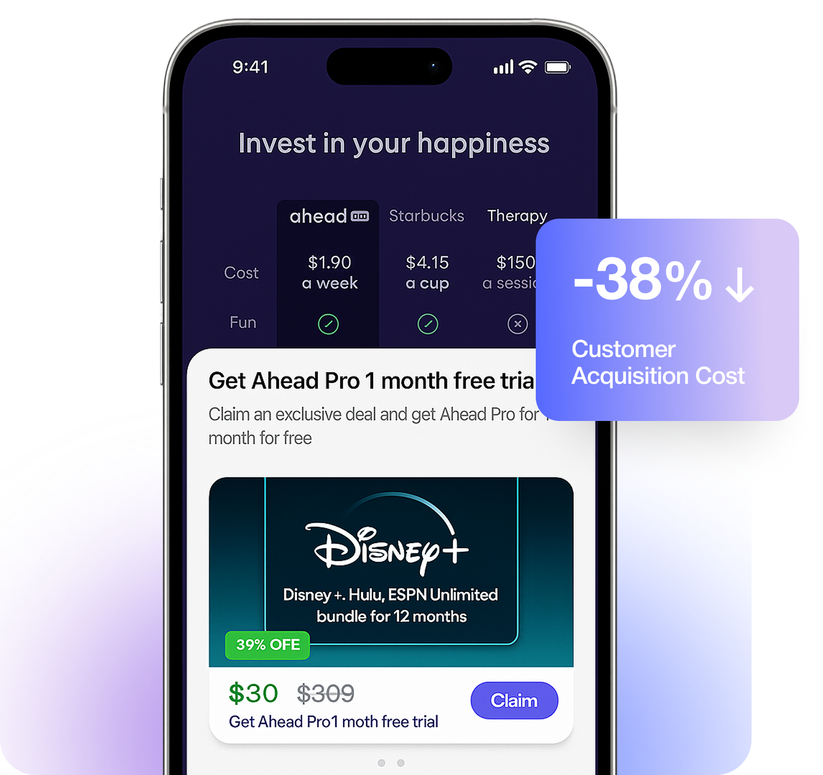 App interface mockup